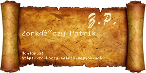 Zorkóczy Patrik névjegykártya